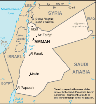 Map Country Jordan