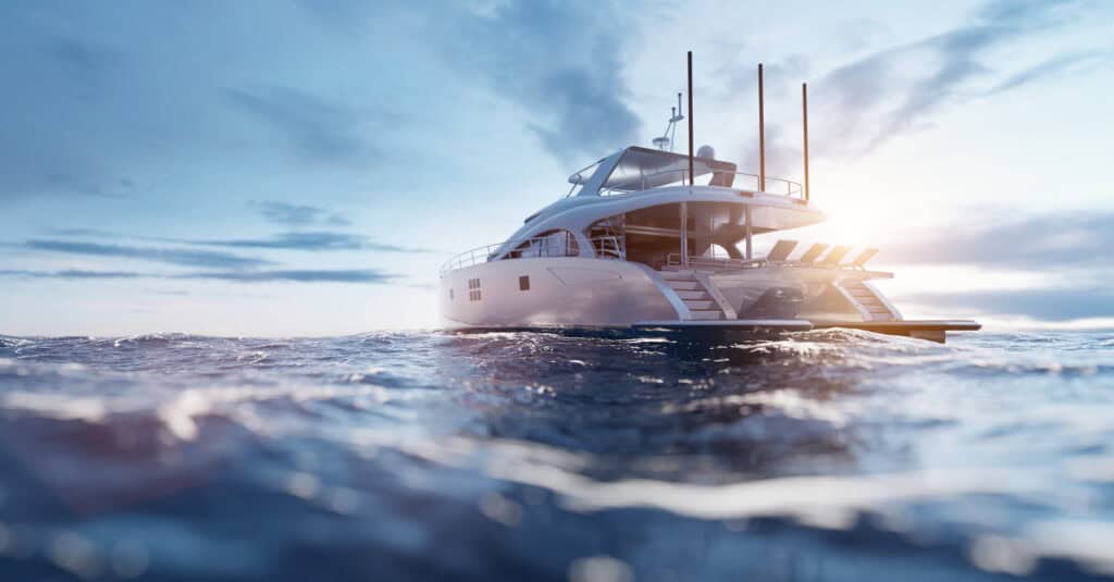 luxurious yacht sailing on open ocean at sunset 2026 09 24 09 35 16 utc