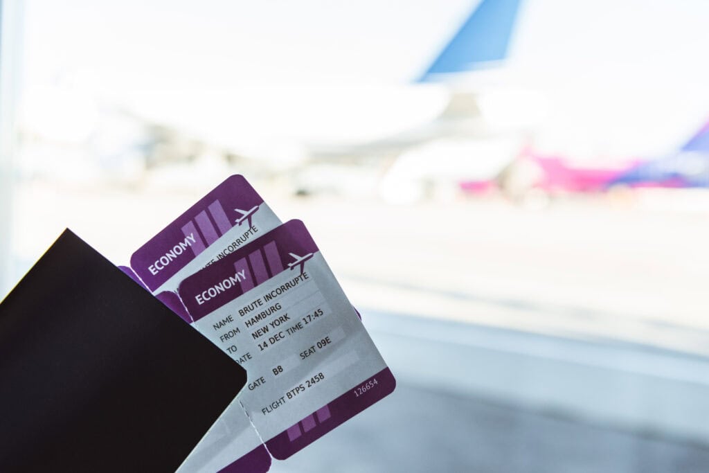 airplane tickets in an envelope before flight 2026 09 22 21 20 26 utc