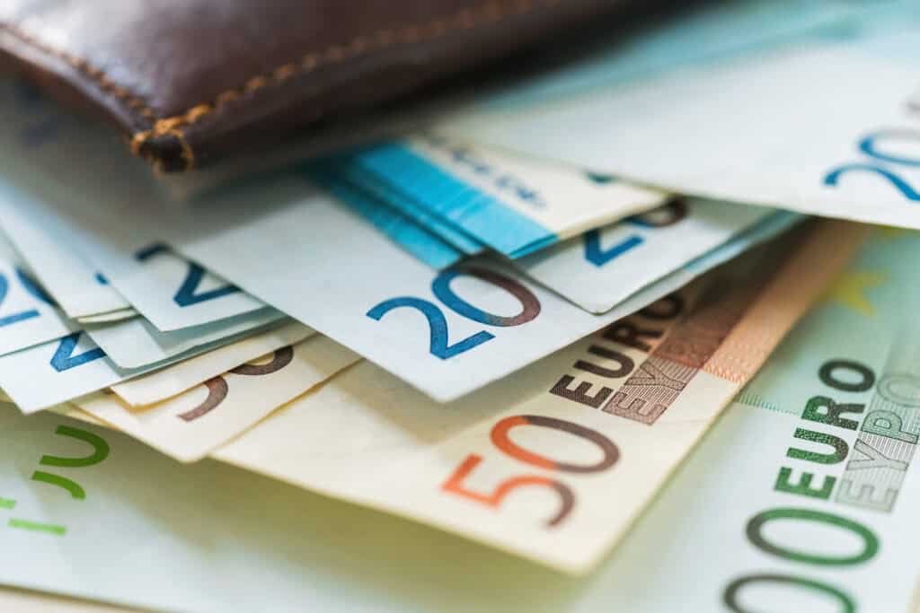 closeup of euro currency in a brown wallet 2026 09 22 13 40 30 utc