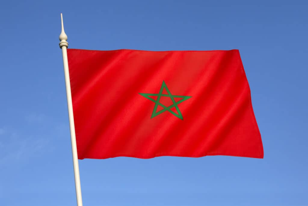 moroccan flag against a clear blue sky 2026 09 22 03 22 17 utc